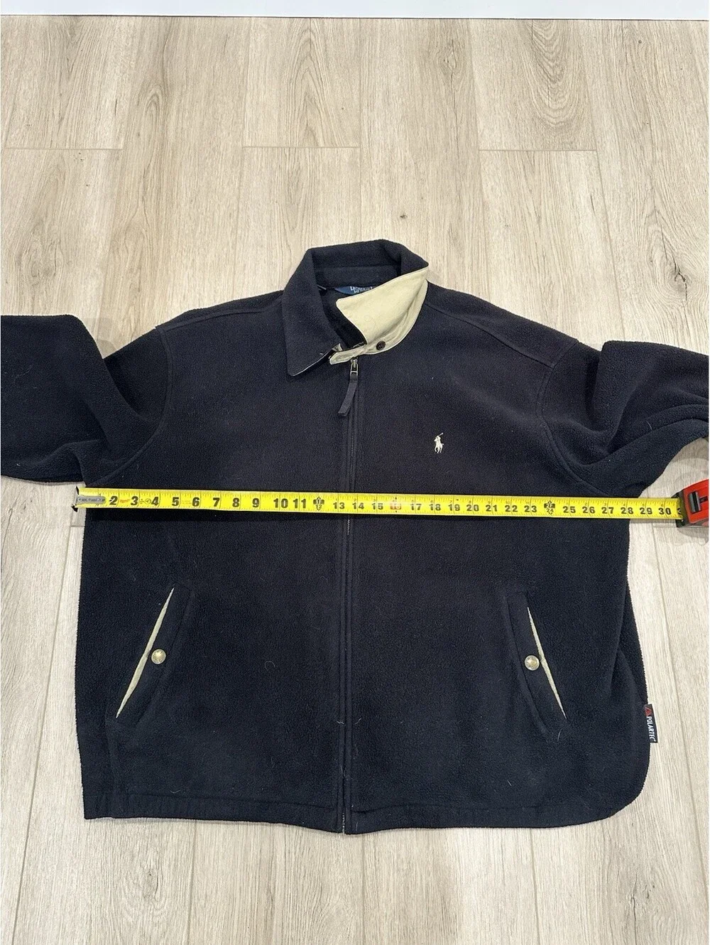 VINTAGE Polo Ralph Lauren Jacket Mens 2XL Black Polartec Full Zip Fleece